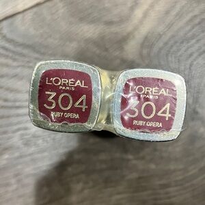 New, unopened 2 pack of L'Oreal Paris Ruby Opera Lip Gloss, shade 304 Ruby Opera